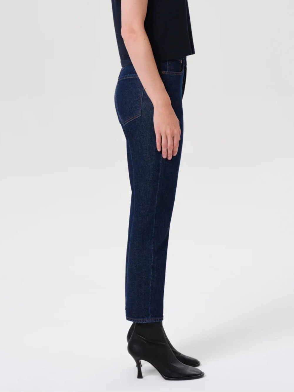 Agolde Riley High Rise Straight Jeans Dark Indigo - Picture 3 of 12
